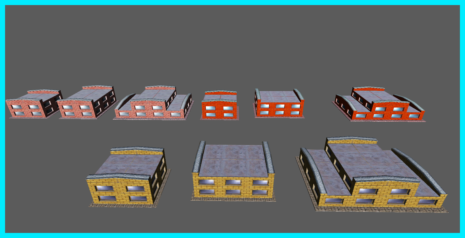 Small Bank Building Low-poly 3D model_2