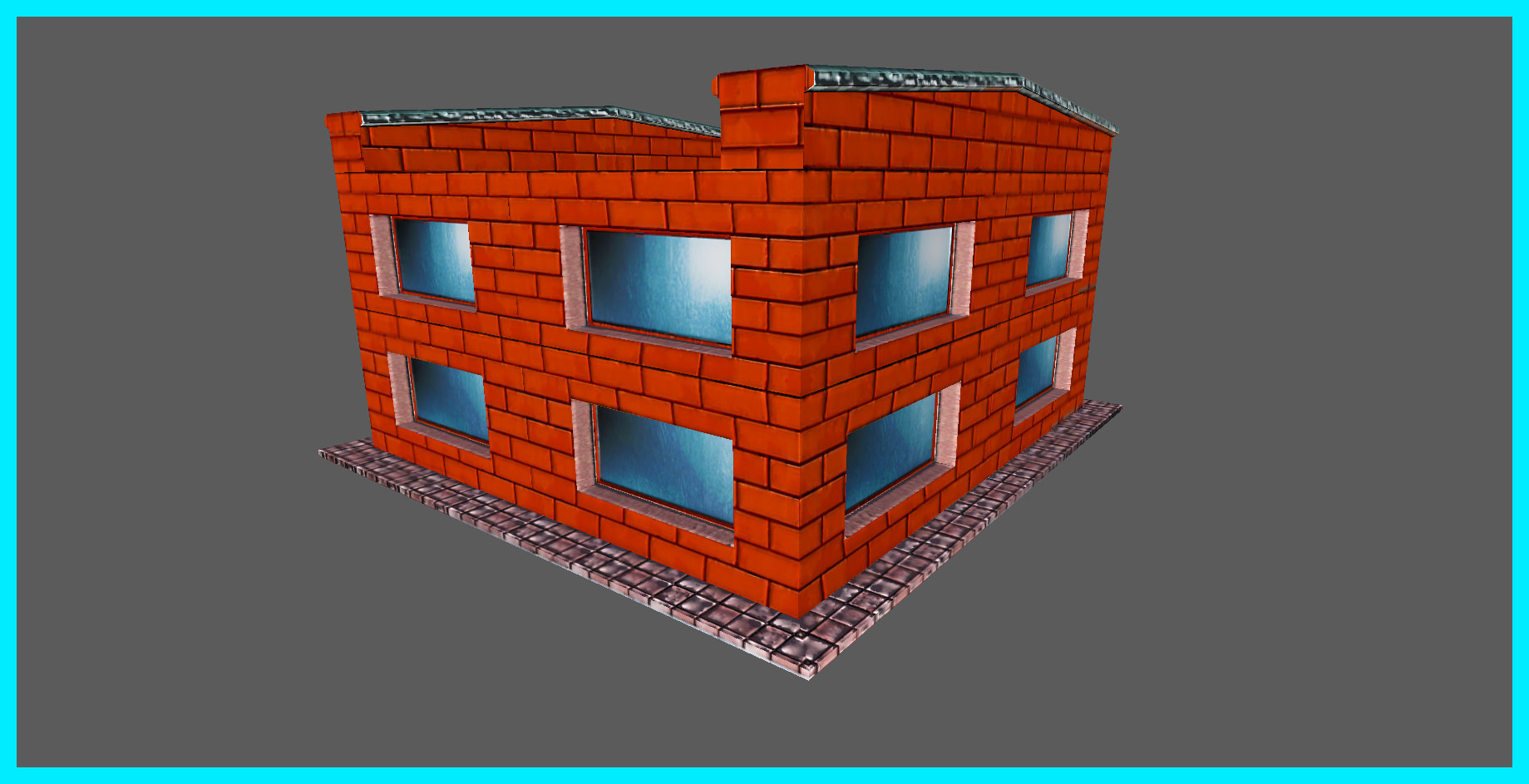 Small Bank Building Low-poly 3D model_19