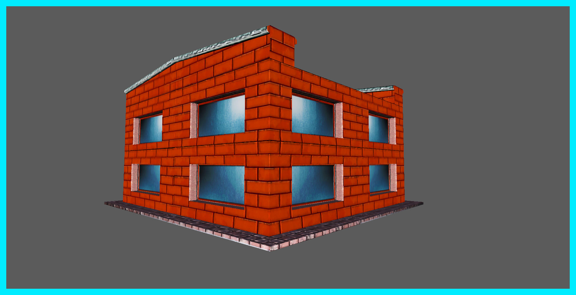 Small Bank Building Low-poly 3D model_20