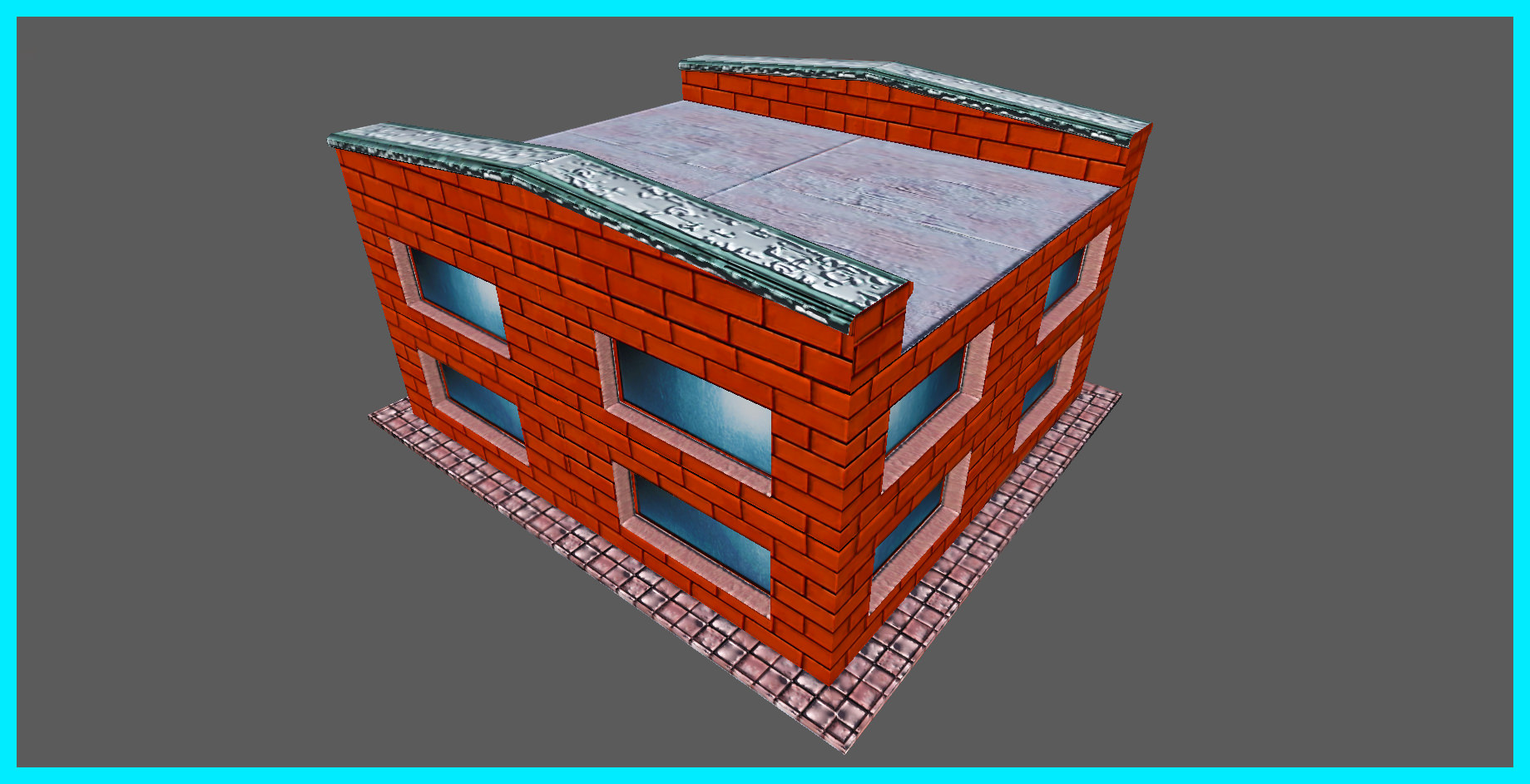 Small Bank Building Low-poly 3D model_18