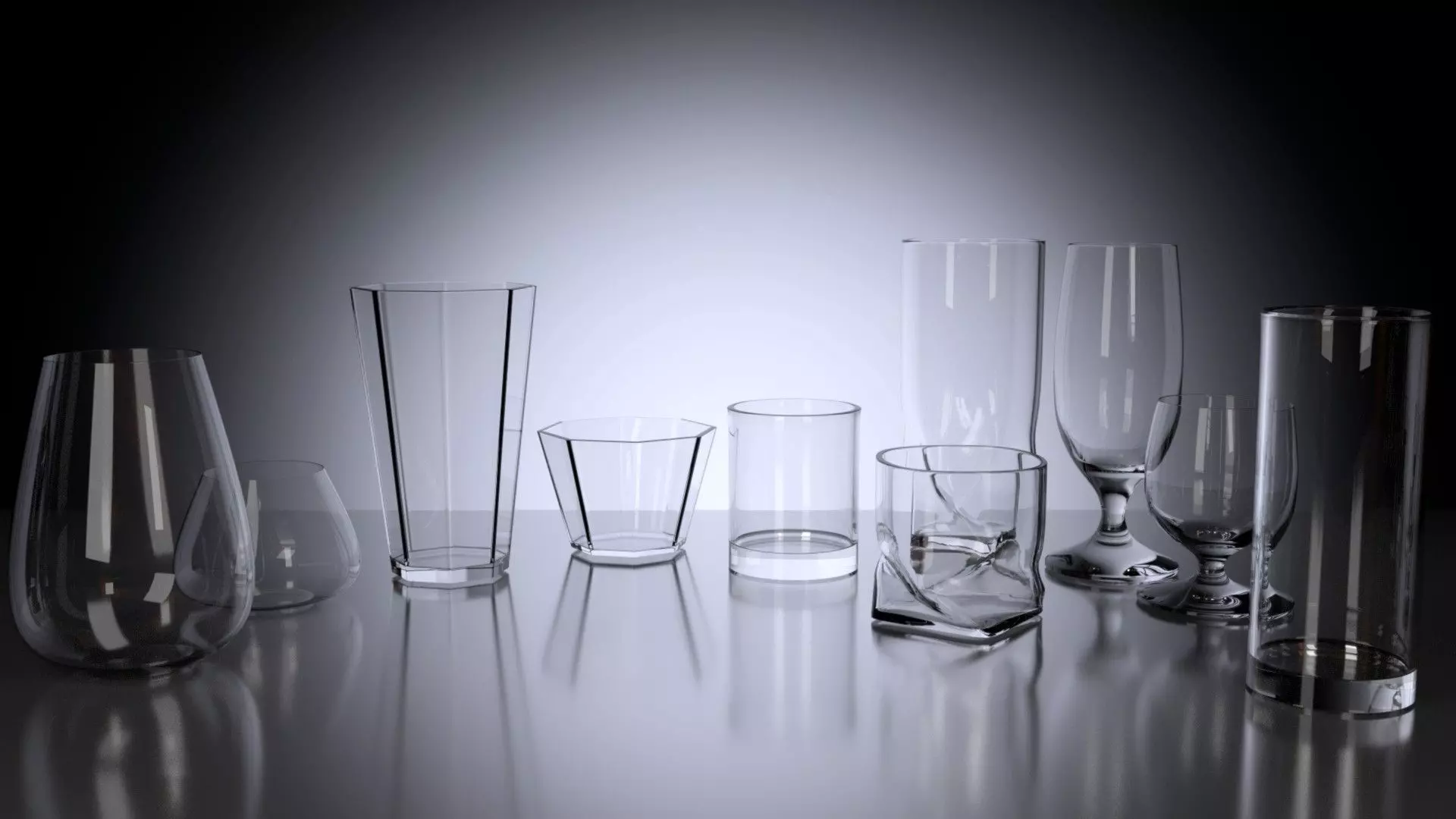 Pack of Glasses 3D model_0