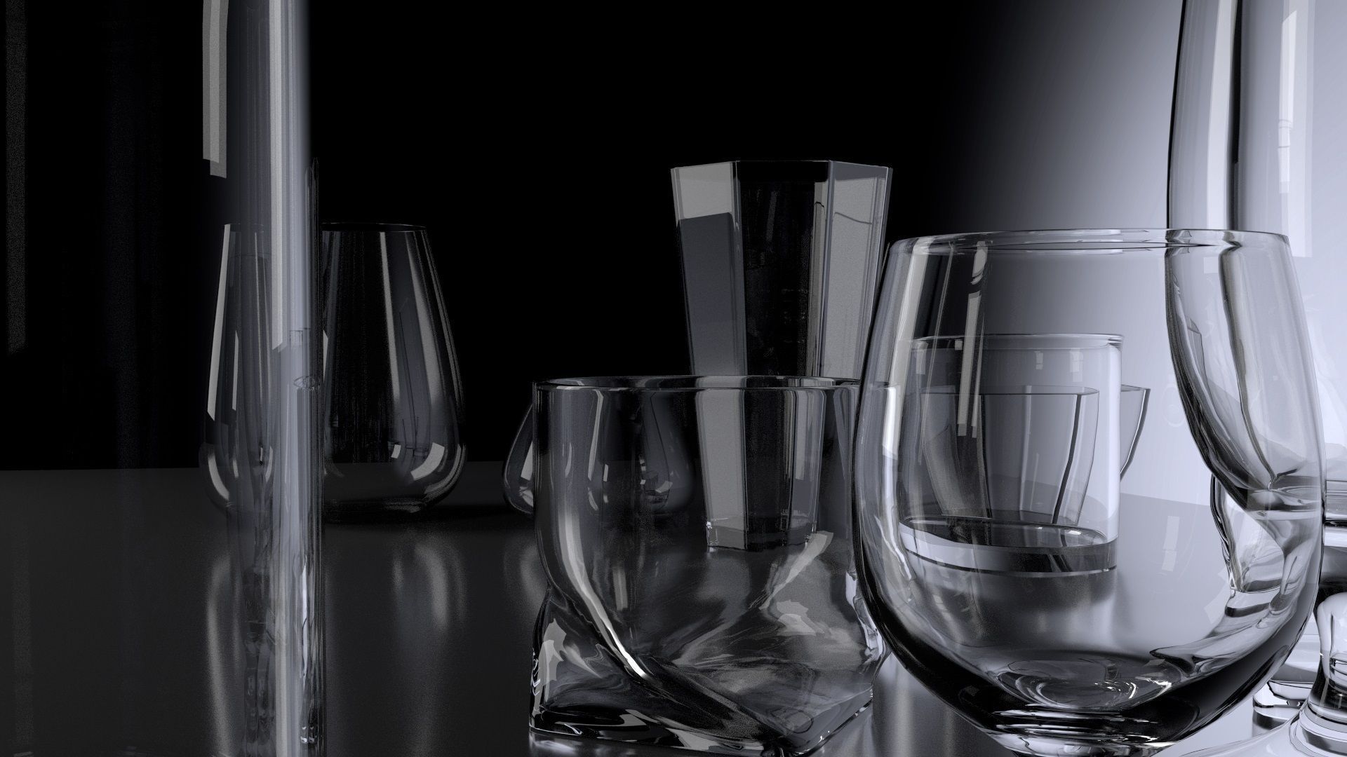 Pack of Glasses 3D model_1