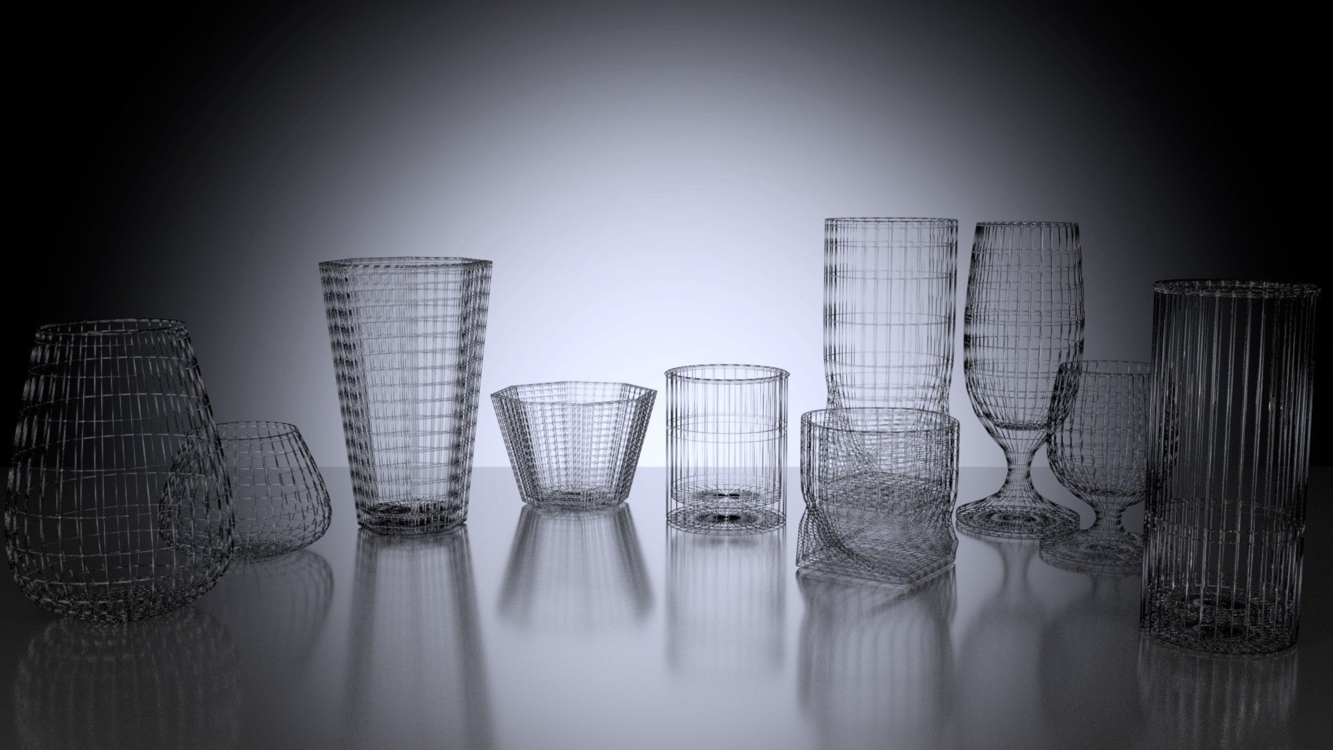 Pack of Glasses 3D model_2