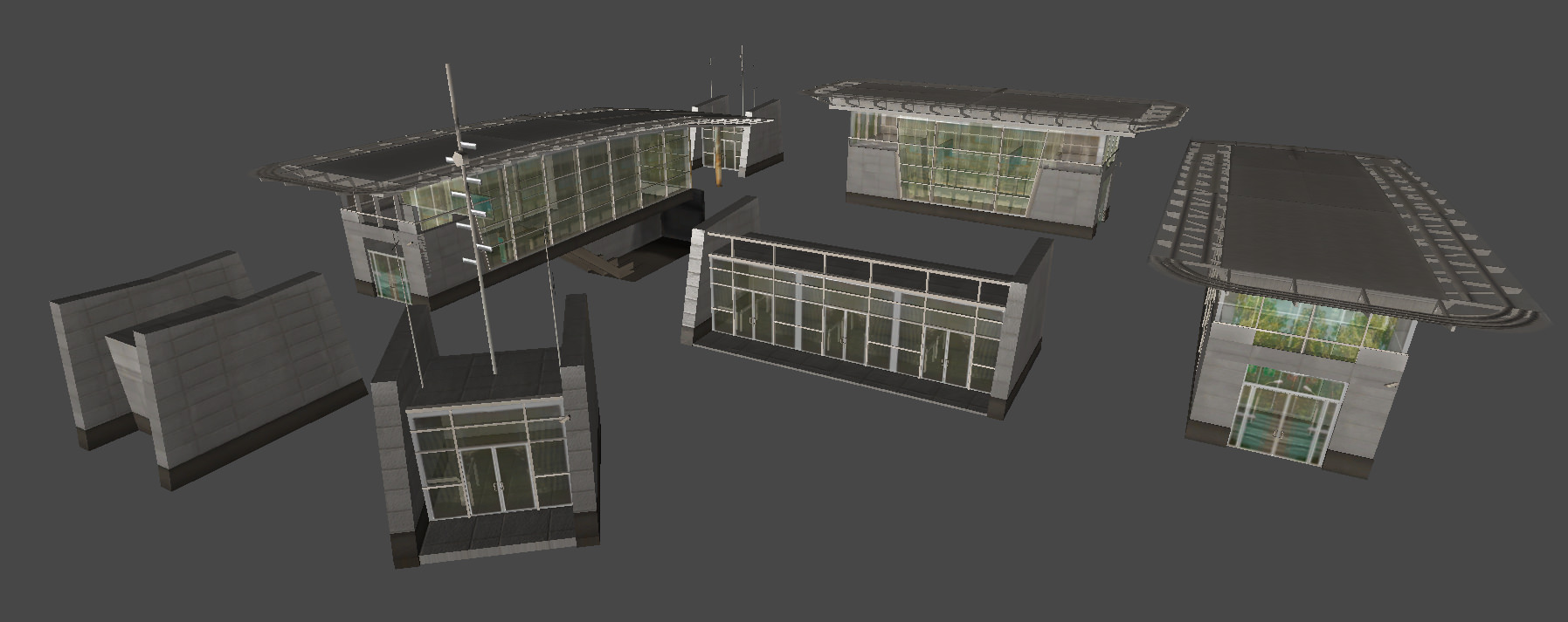 Underground Exit Security Room and a Energy Booth Low-poly 3D model_4