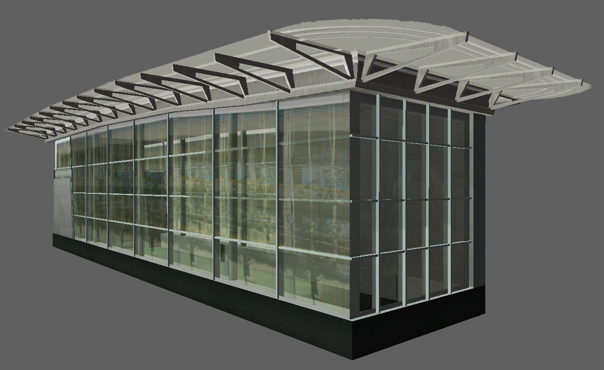 Underground Exit Security Room and a Energy Booth Low-poly 3D model_6