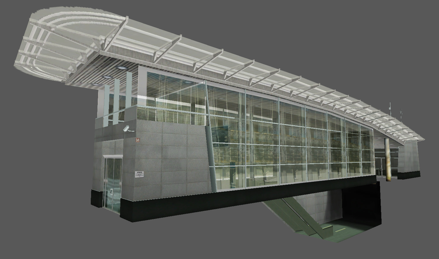 Underground Exit Security Room and a Energy Booth Low-poly 3D model_5