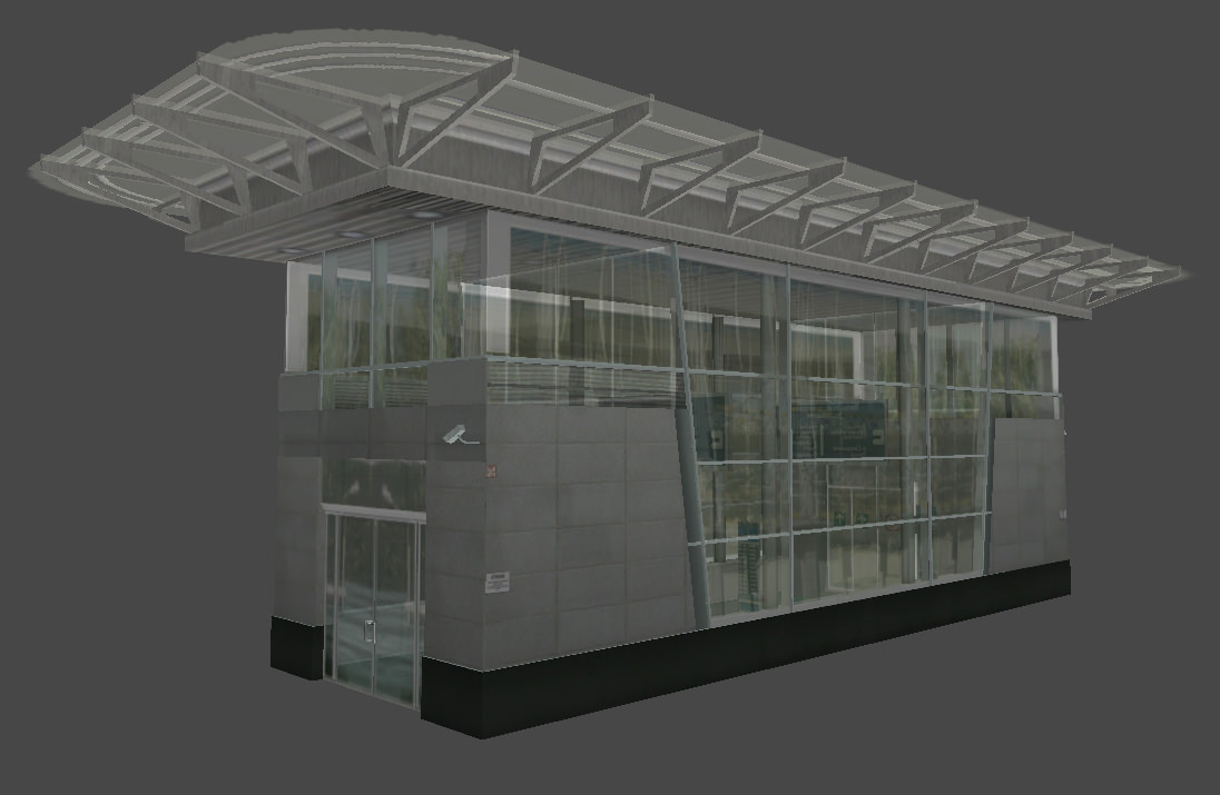 Underground Exit Security Room and a Energy Booth Low-poly 3D model_9