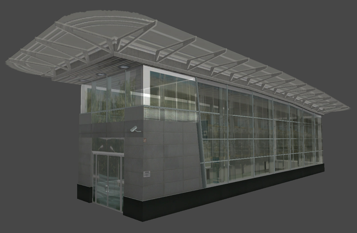 Underground Exit Security Room and a Energy Booth Low-poly 3D model_7