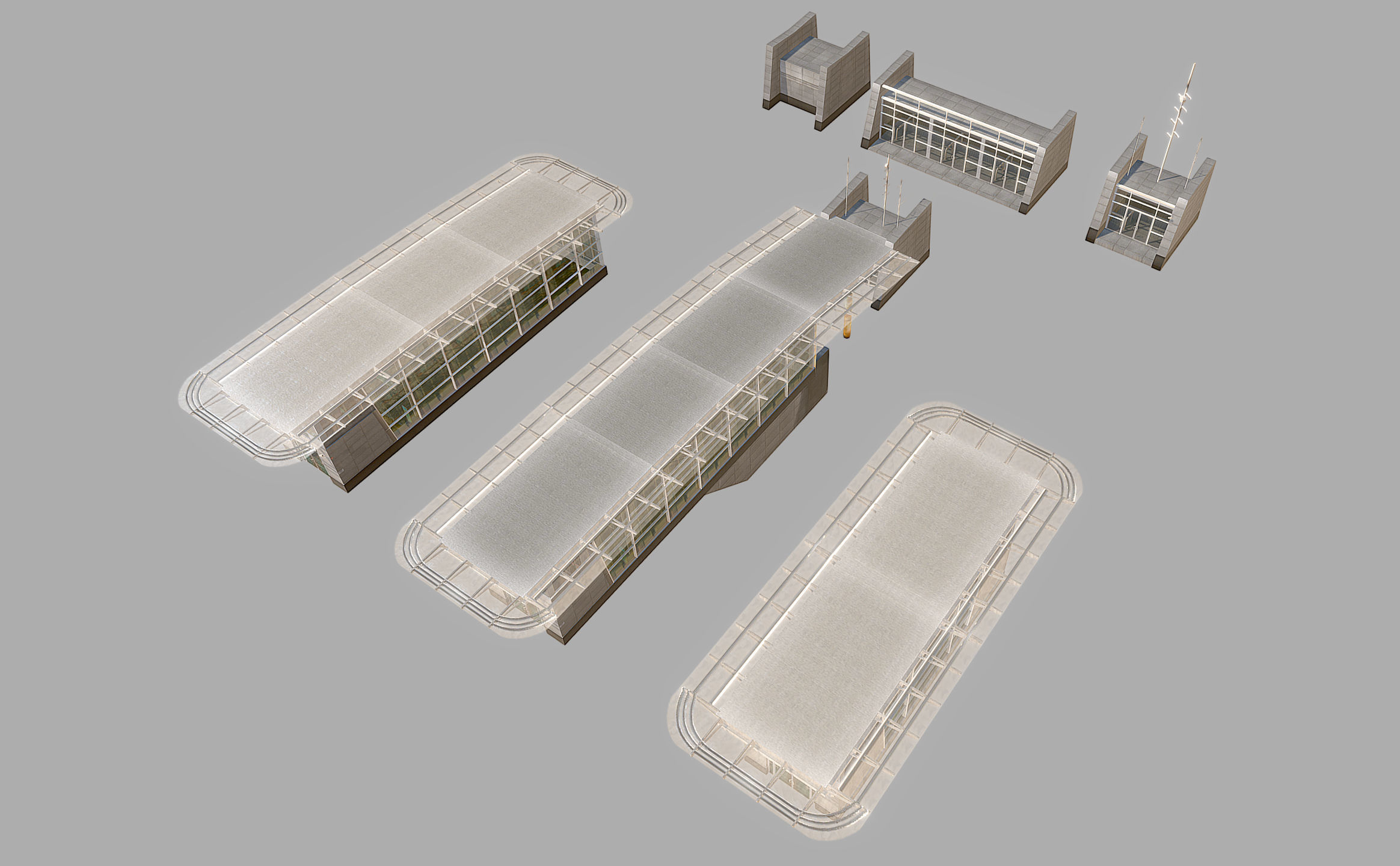 Underground Exit Security Room and a Energy Booth Low-poly 3D model_2