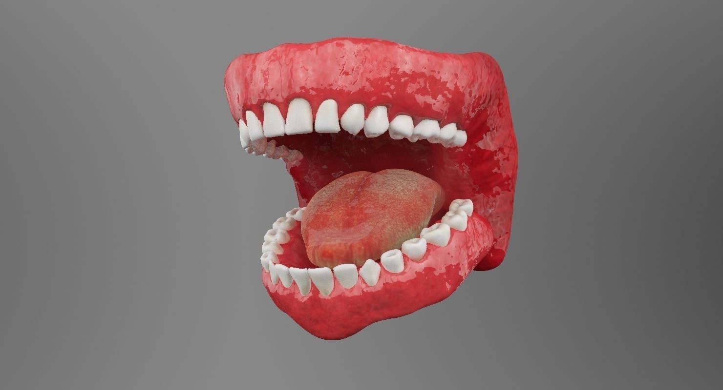 Teeth mouth with 3D model_3