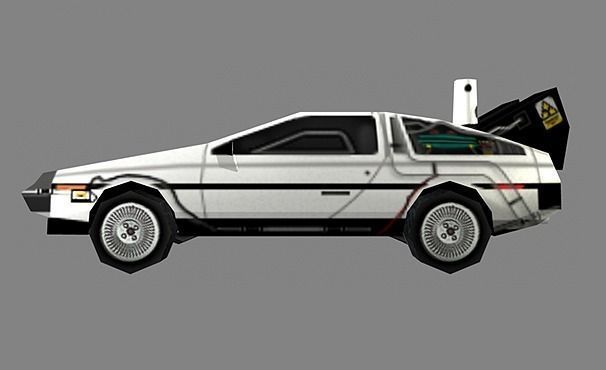 Low Poly Delorean for back to future Low-poly 3D model_3