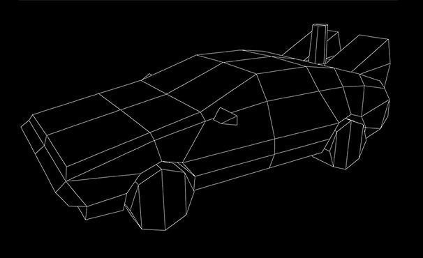 Low Poly Delorean for back to future Low-poly 3D model_4