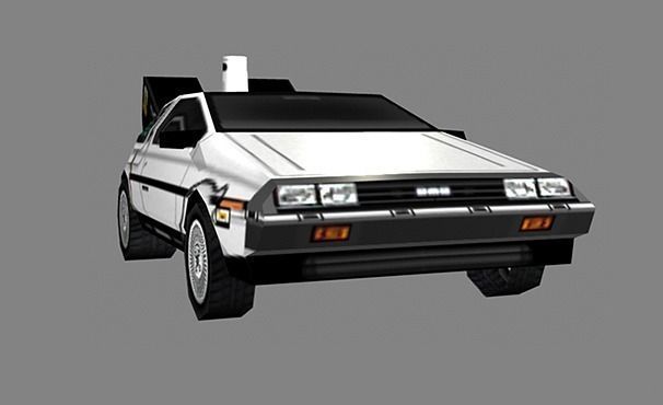 Low Poly Delorean for back to future Low-poly 3D model_2