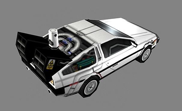 Low Poly Delorean for back to future Low-poly 3D model_1