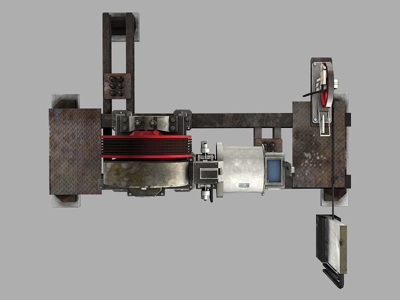 Geared Traction Machine Low-poly 3D model_8