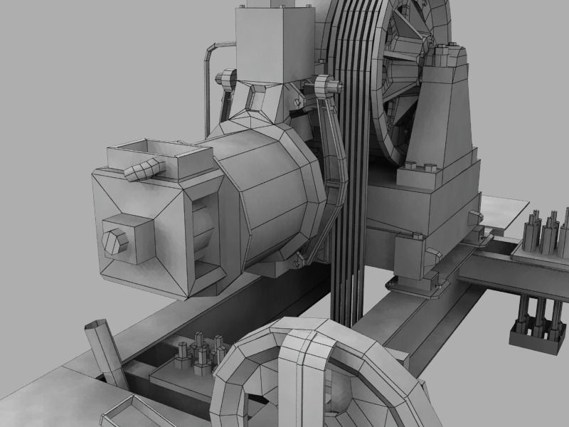 Geared Traction Machine Low-poly 3D model_12