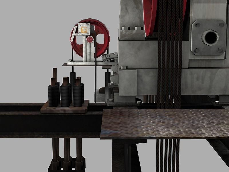 Geared Traction Machine Low-poly 3D model_9