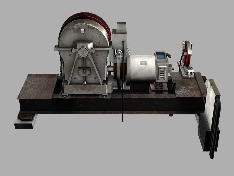 Geared Traction Machine Low-poly 3D model_5