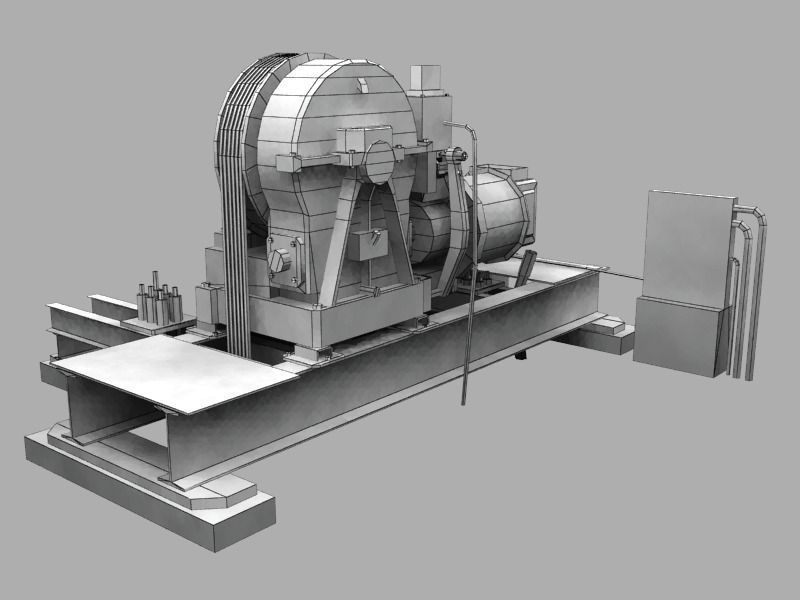 Geared Traction Machine Low-poly 3D model_13