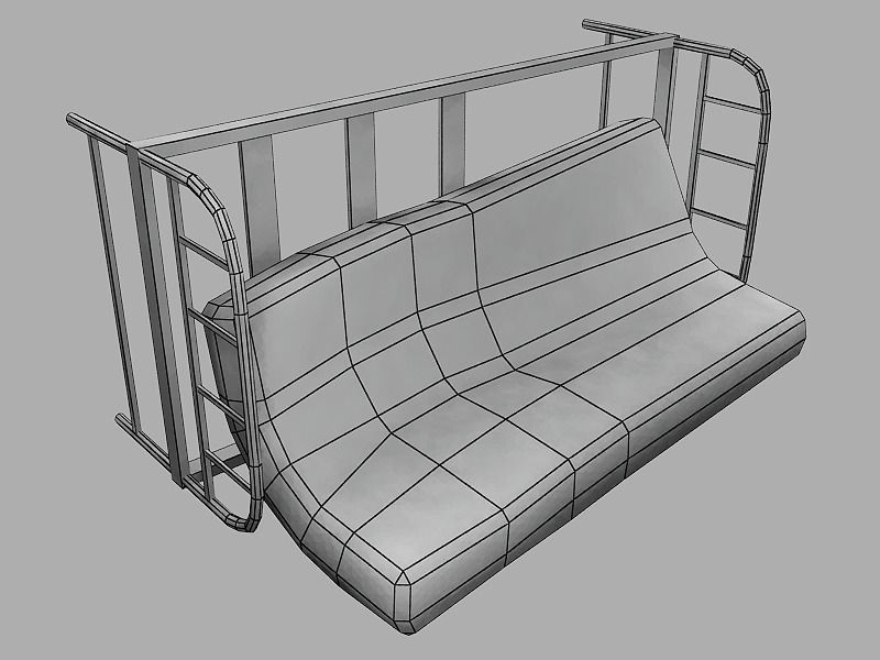 Dirty Mattress Low-poly 3D model_6