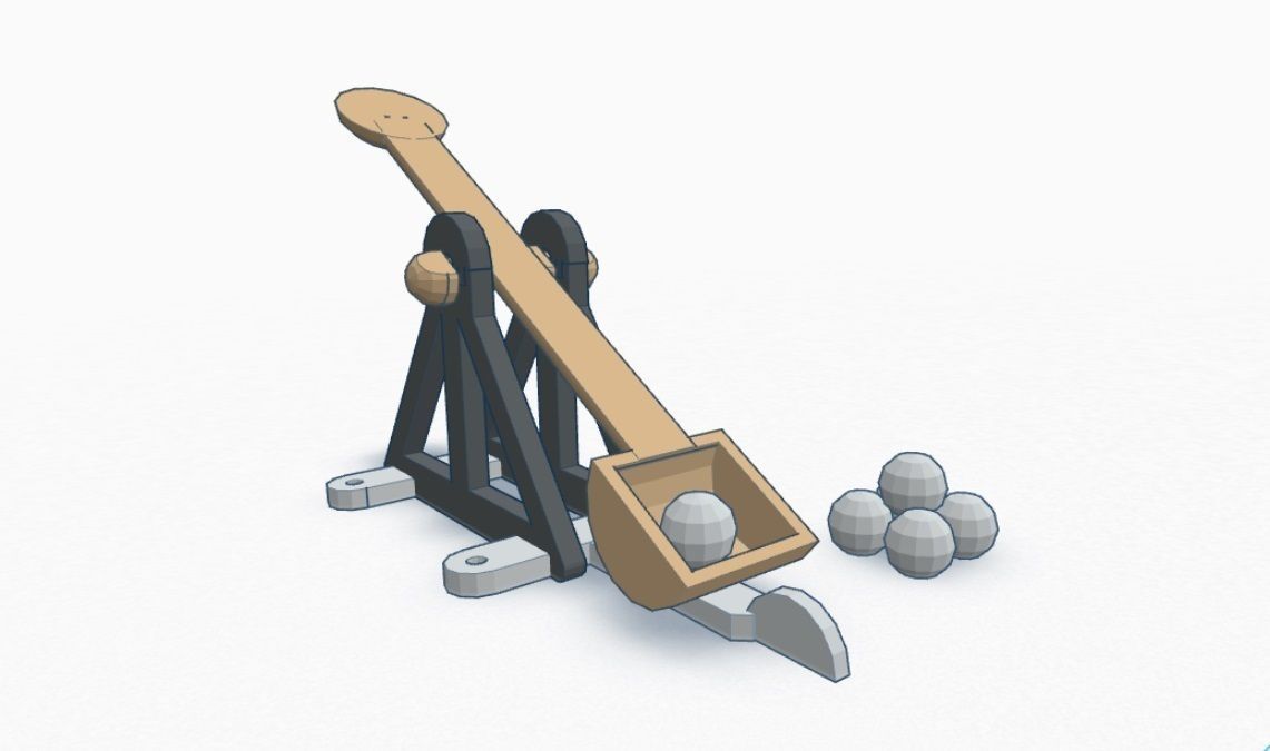 Desktop Catapult 3D print model_3