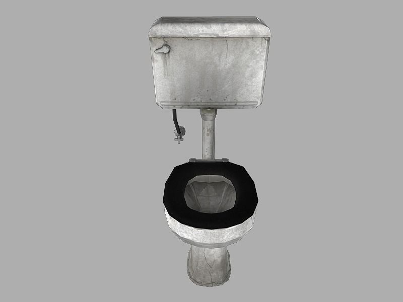 Grimy Toilet Low-poly 3D model_1