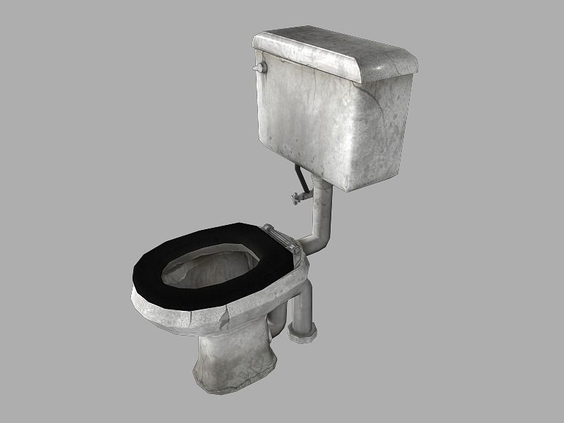Grimy Toilet Low-poly 3D model_2