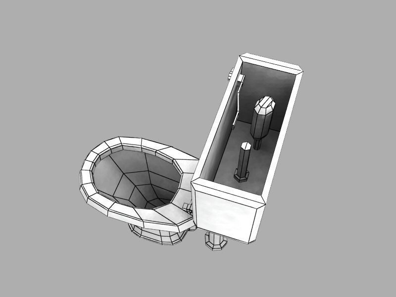 Grimy Toilet Low-poly 3D model_6