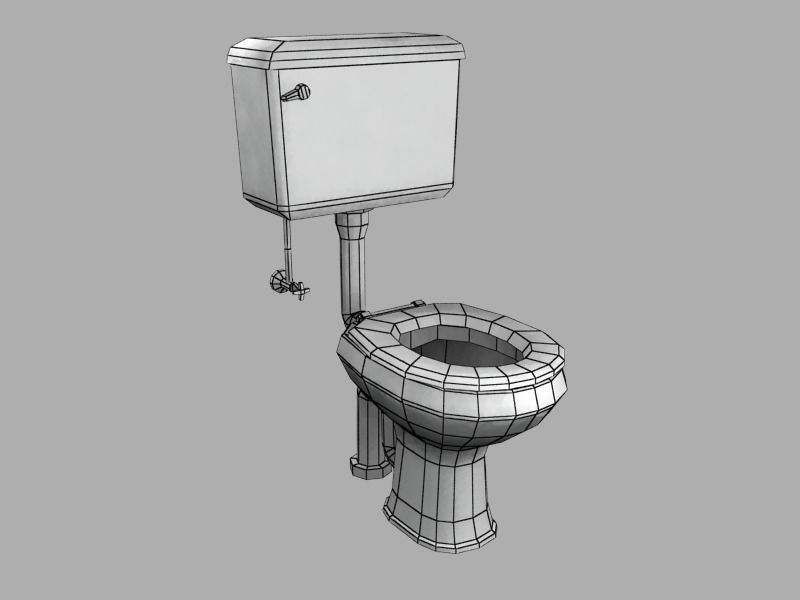 Grimy Toilet Low-poly 3D model_5