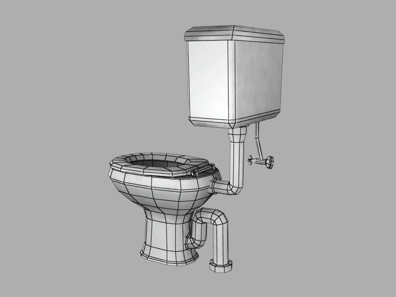 Grimy Toilet Low-poly 3D model_7