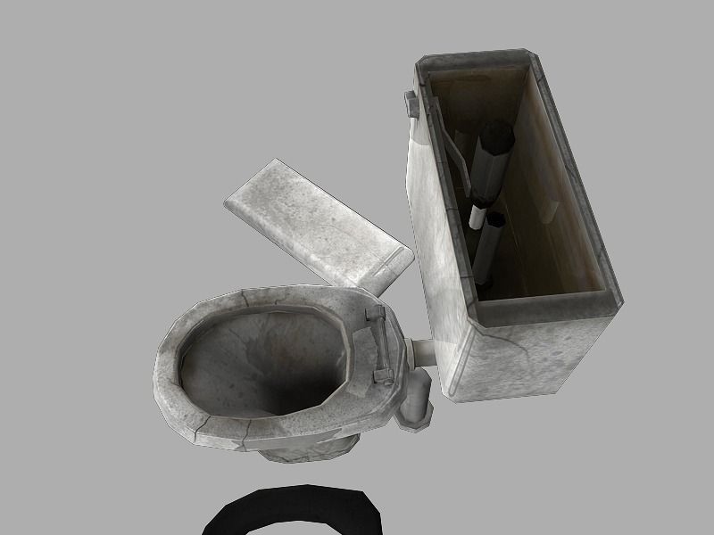 Grimy Toilet Low-poly 3D model_3