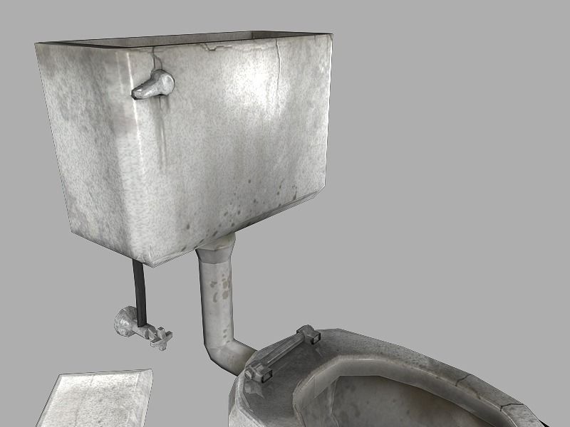 Grimy Toilet Low-poly 3D model_4