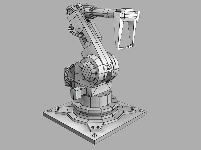Robot Arm Low-poly 3D model_5