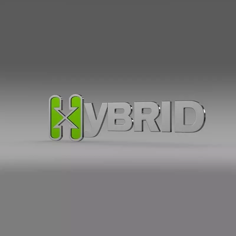 Hybrid logo 3D model