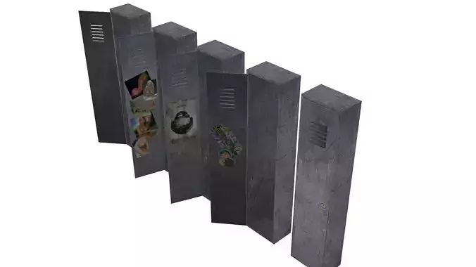 Locker Set of lockers Low-poly 3D model