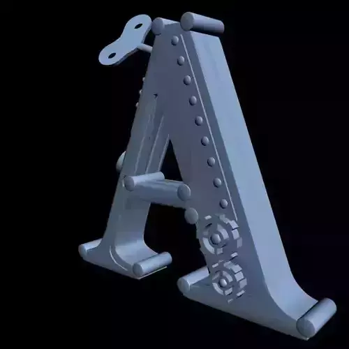Print Ready STEAMPUNK Alphabet bookend Letter A Free 3D print model