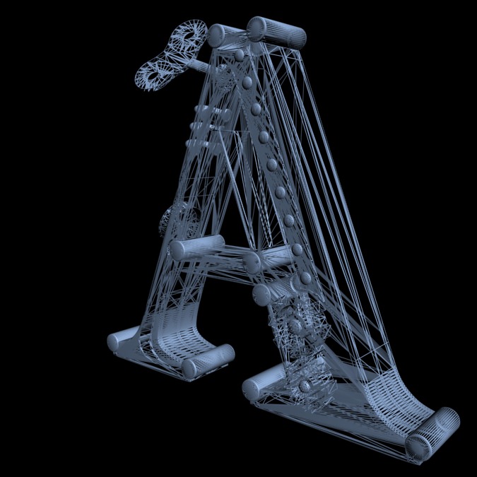 Print Ready STEAMPUNK Alphabet bookend Letter A Free 3D print model_1