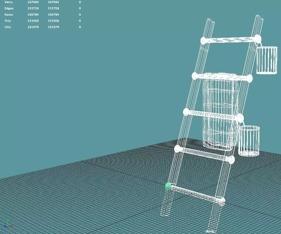 Ladder Towel Rack 3D model