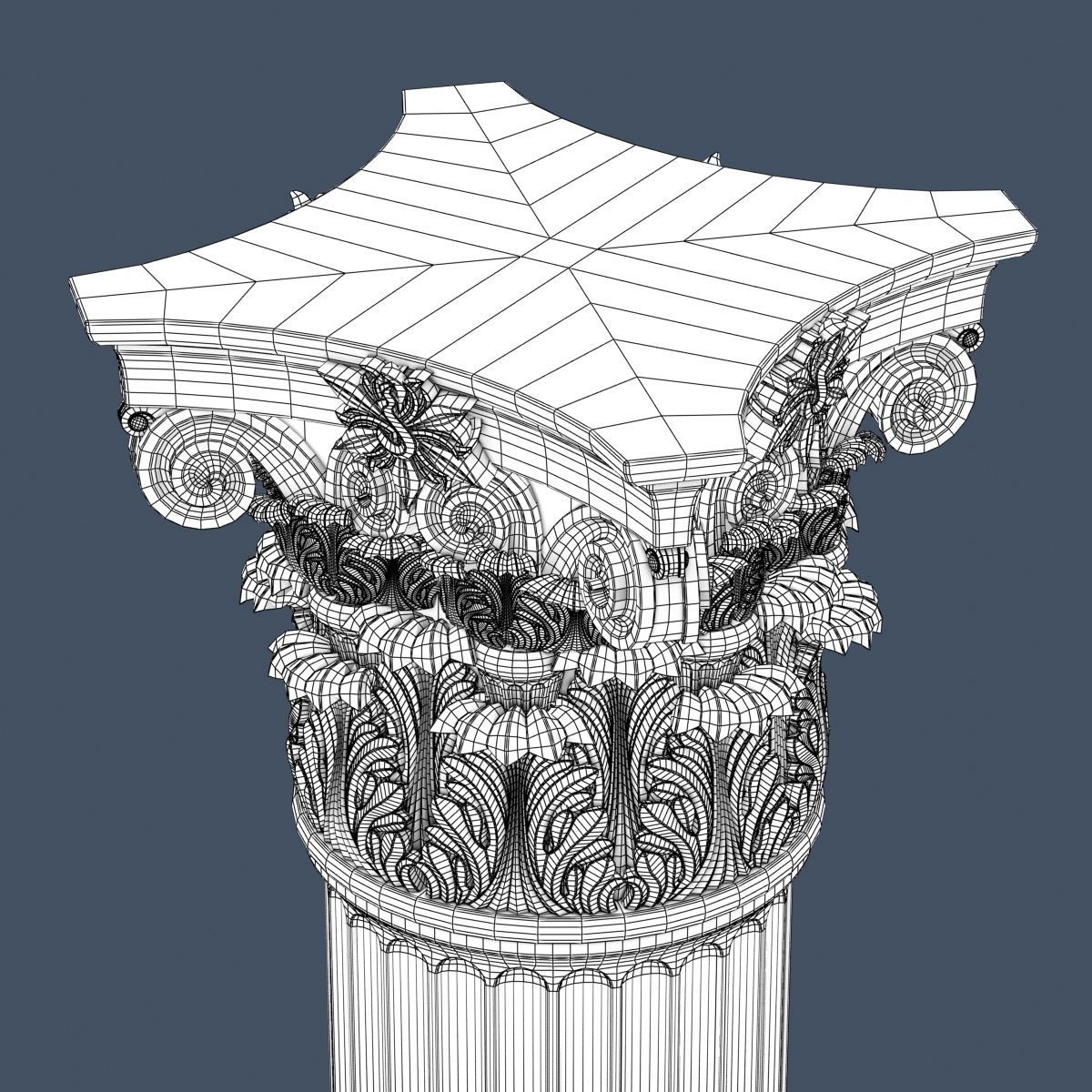 Corinthian Column 3D model_9