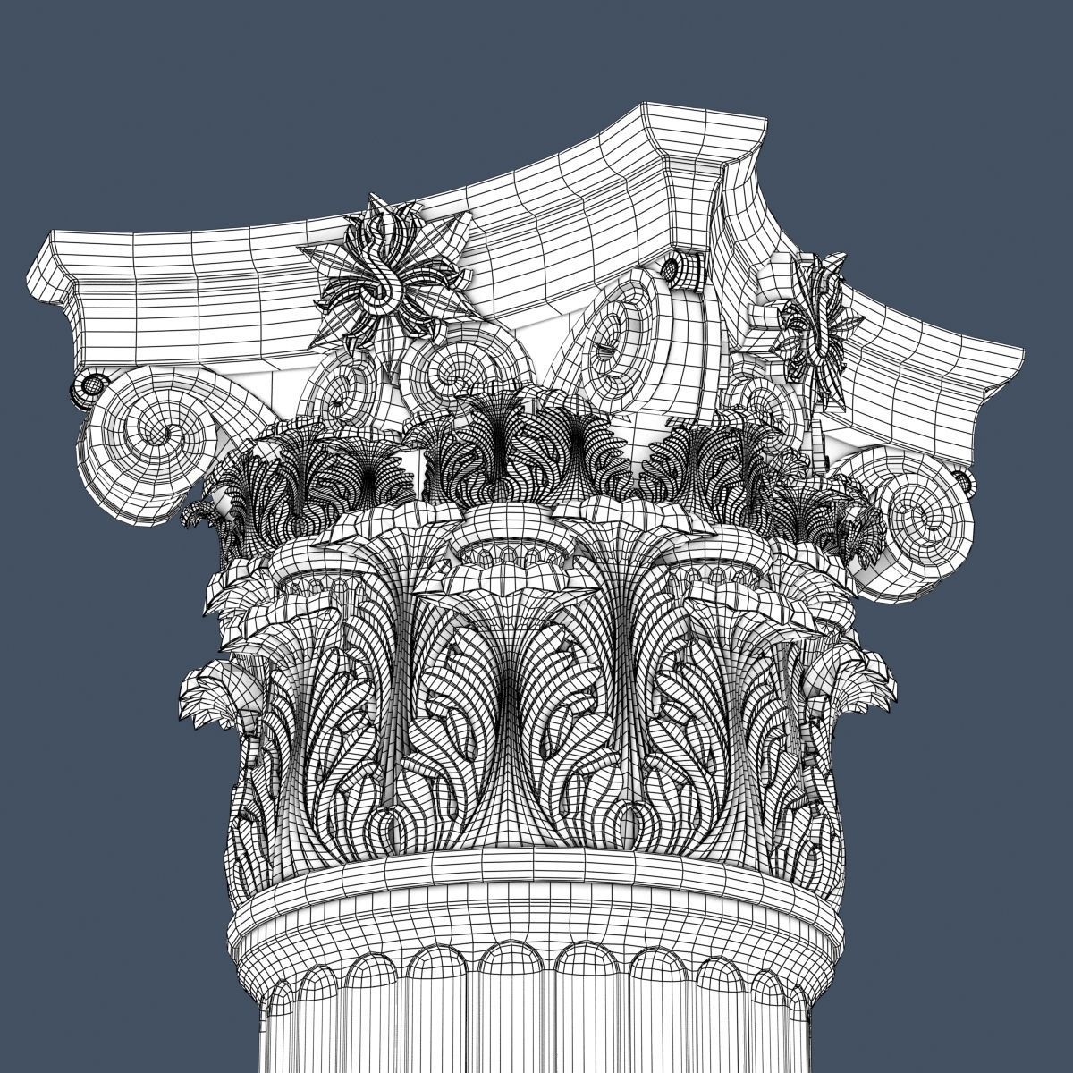 Corinthian Column 3D model_6