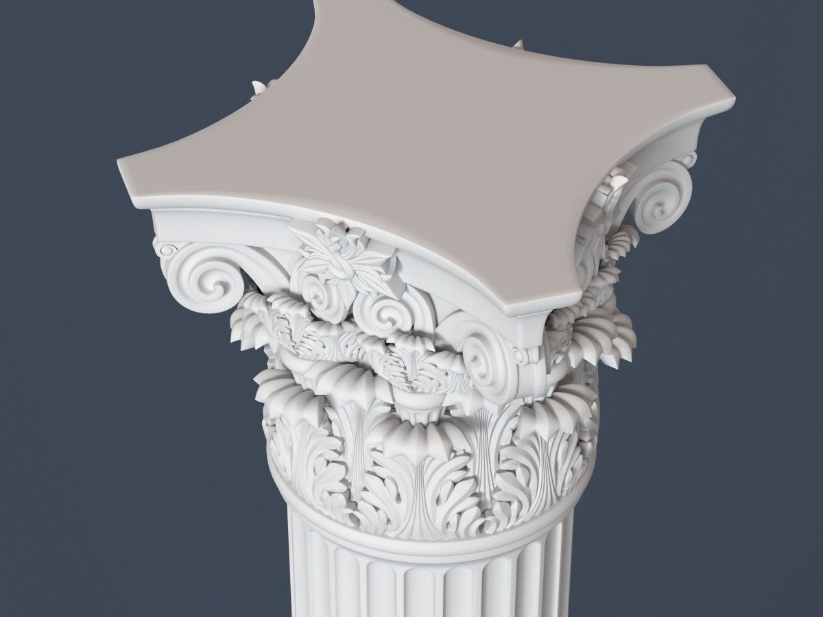 Corinthian Column 3D model_4