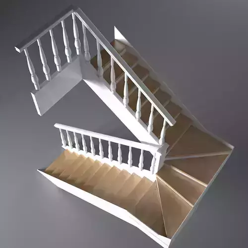Wooden Stairs 3D model