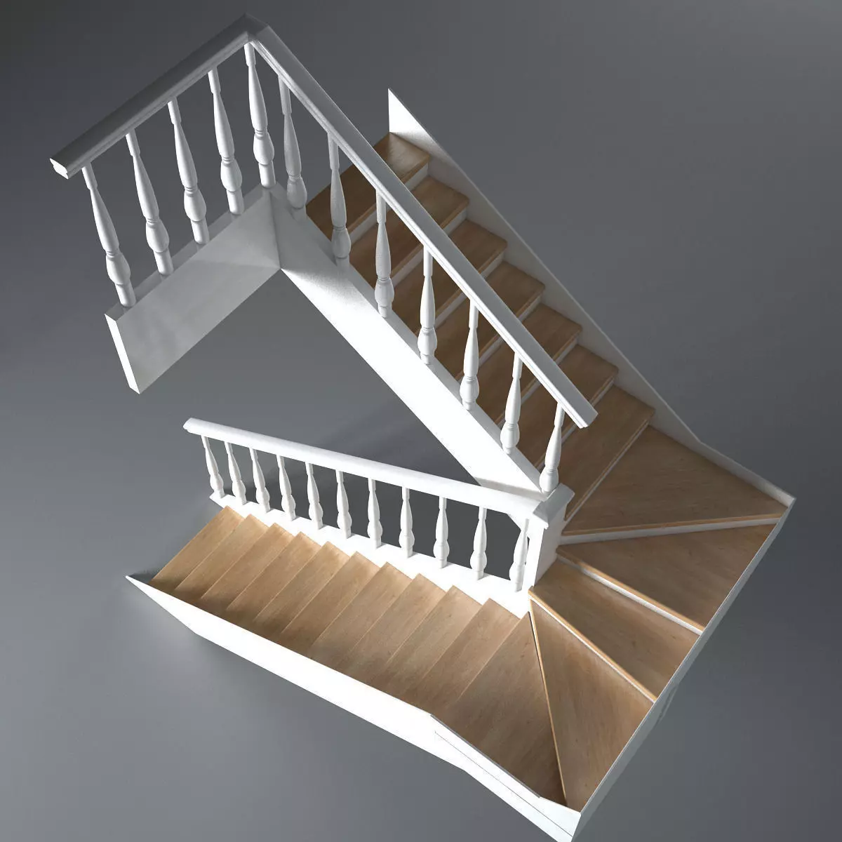 Wooden Stairs 3D model_0
