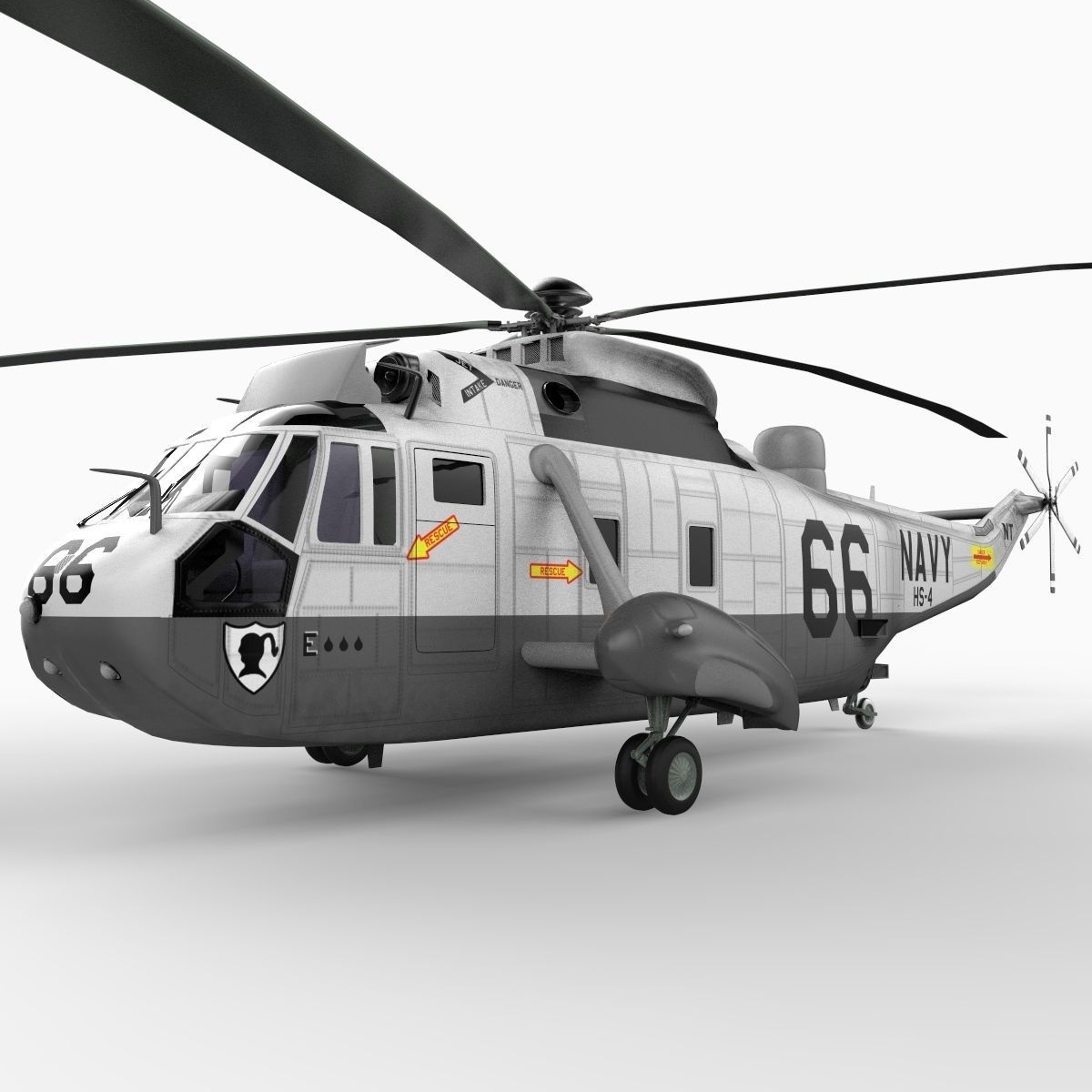 Sea King Helicopter 3D Model .max .obj .3ds .c4d .lwo .lw .lws .ma .mb