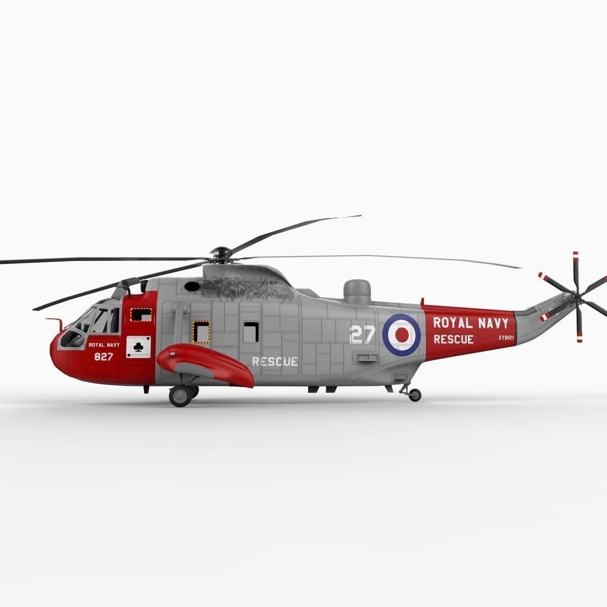 Sea King Helicopter 3D Model .max .obj .3ds .c4d .lwo .lw .lws .ma .mb