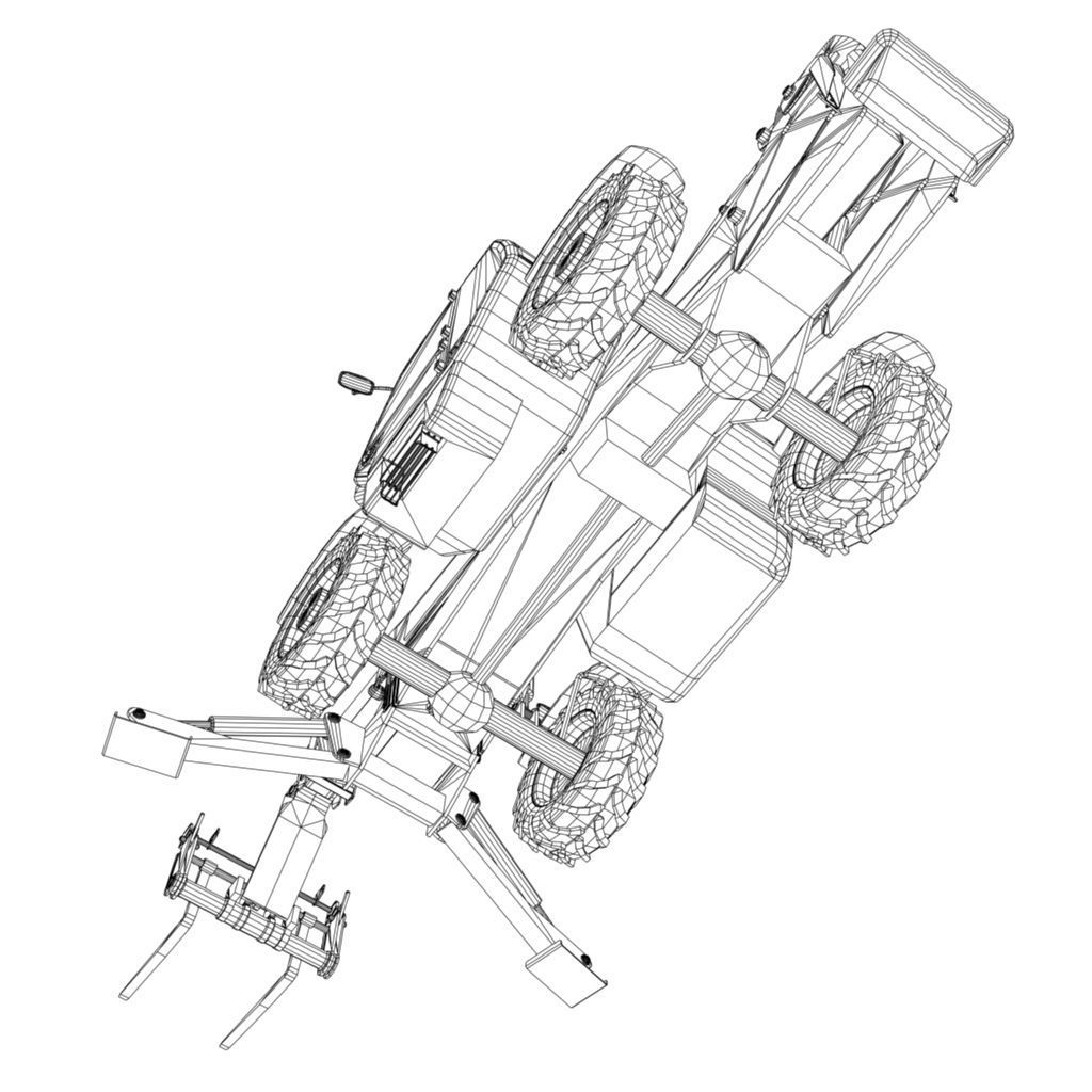 JCB Construction Telehandler Low-poly 3D model_9
