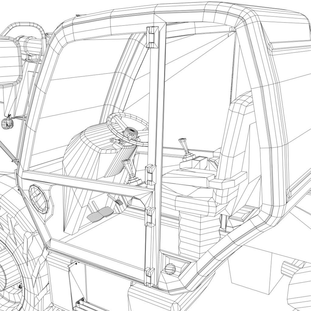 JCB Construction Telehandler Low-poly 3D model_11