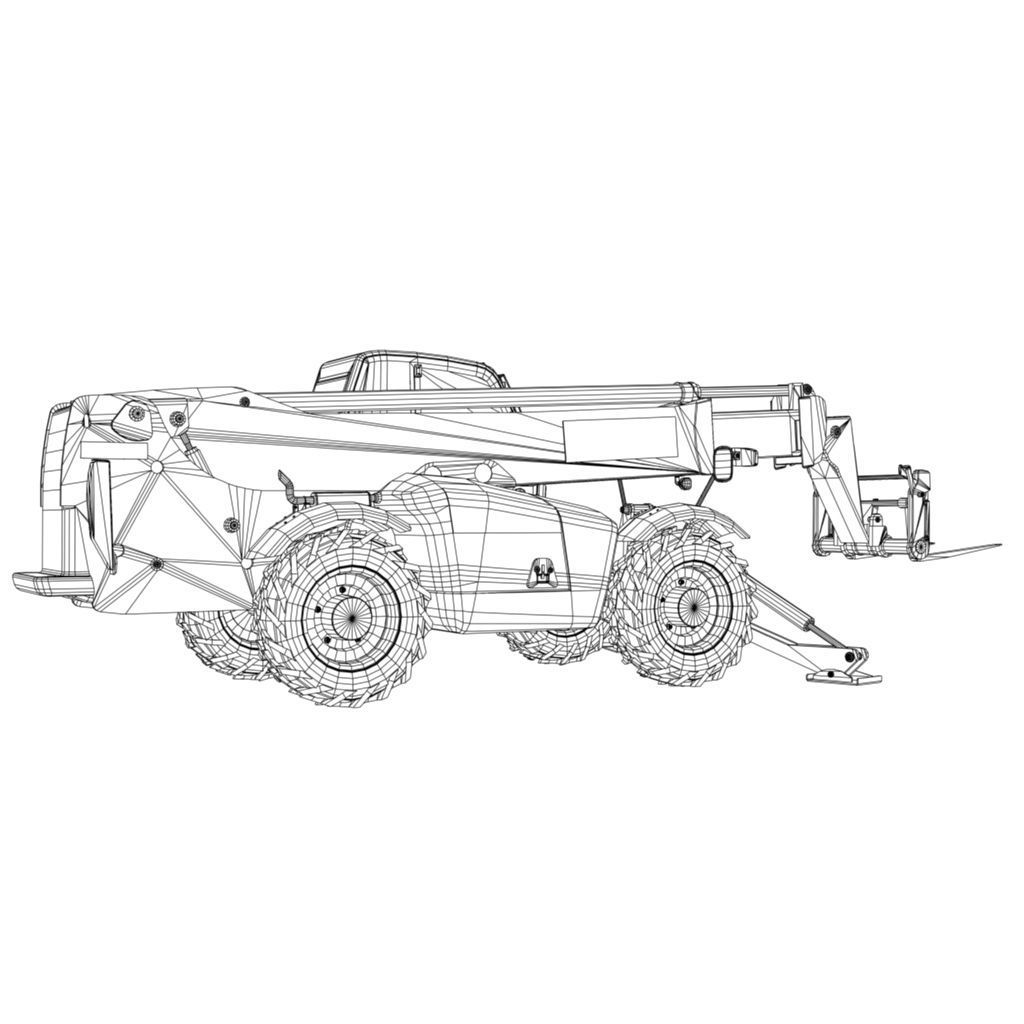 JCB Construction Telehandler Low-poly 3D model_8