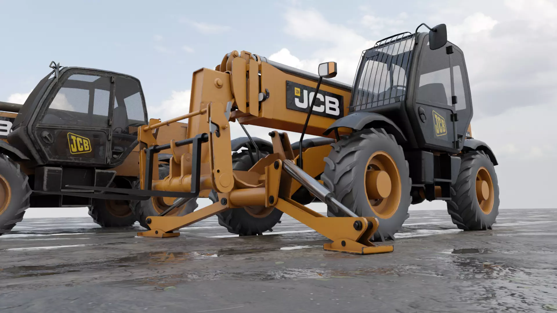 JCB Construction Telehandler Low-poly 3D model_0