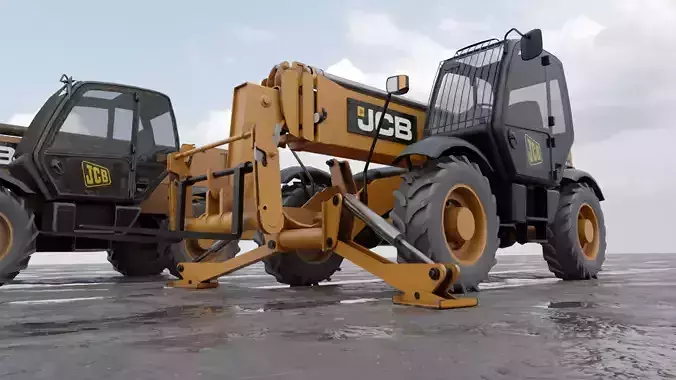JCB Construction Telehandler Low-poly 3D model